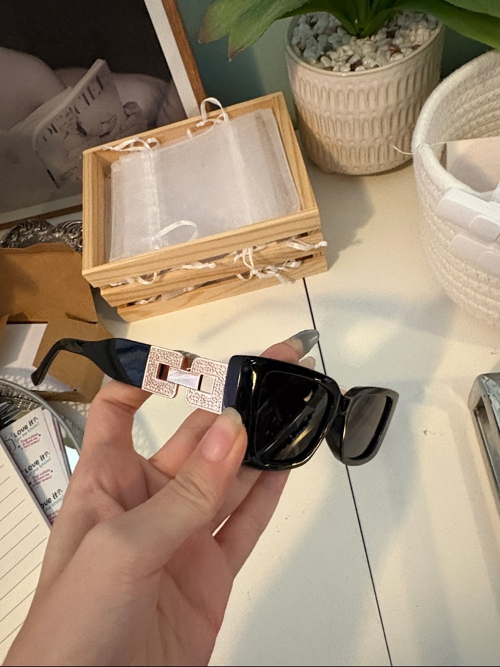 Amazon Black Sunglasses with Silver Accent